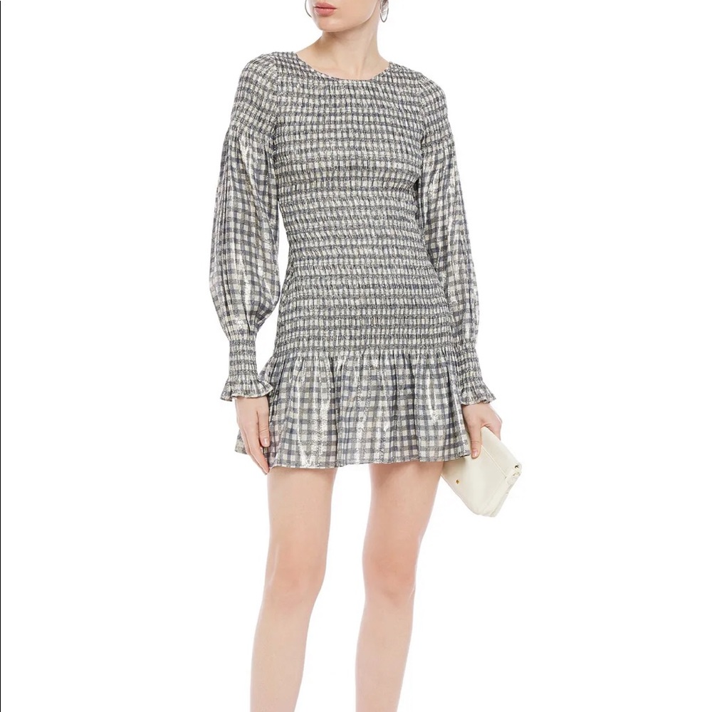 Loveshackfancy Scarlett Gingham Metallic Dress - image 1
